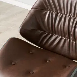 Draco Dark Brown Vegan Leather Dining Chair