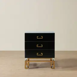 Luella Black Bedside Table 