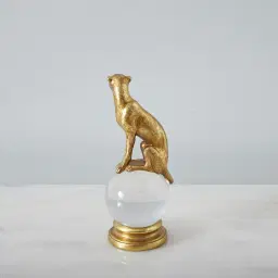 Sitting Gold Leopard Decorative
