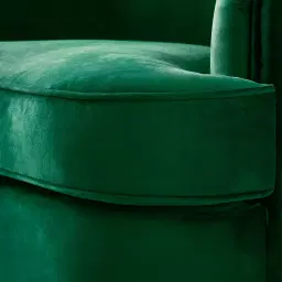 Kelly Emerald Green Velvet Swivel Chair - Gold Leg