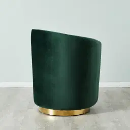 Reina Asymmetrical Pine Green Velvet Chair - Left Apex