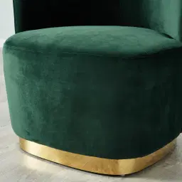 Reina Asymmetrical Pine Green Velvet Chair - Left Apex