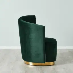 Reina Asymmetrical Pine Green Velvet Chair - Left Apex