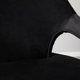Burton Black Velvet Swivel Occasional Chair - Polished Gold Stainless Steel Legs