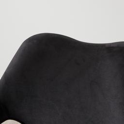 Burton Black Velvet Swivel Occasional Chair - Polished Gold Stainless Steel Legs