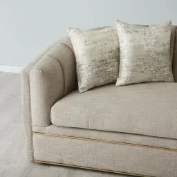 Sheppard Khaki Woven Fabric 3-Seater Sofa