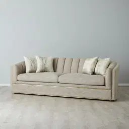 Sheppard Khaki Woven Fabric 3-Seater Sofa