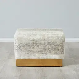 Sheppard Distressted Grey Patterned Ottoman