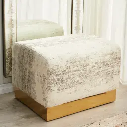 Sheppard Distressted Grey Patterned Ottoman