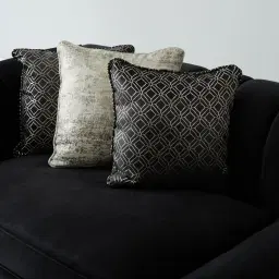 Leola Black Velvet 3-Seater Sofa