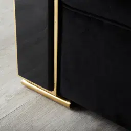 Leola Black Velvet 2-Seater Sofa