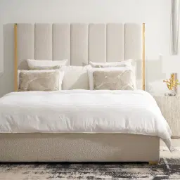 Beaumont Cream Boucle Queen Bed