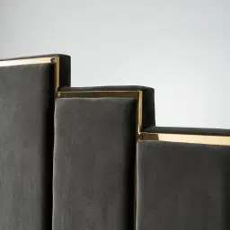 Jacques Charcoal Velvet King Bed - Gold Frame
