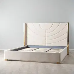 Gertrude Cream Velvet King Bed