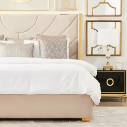 Gertrude Cream Velvet King Bed