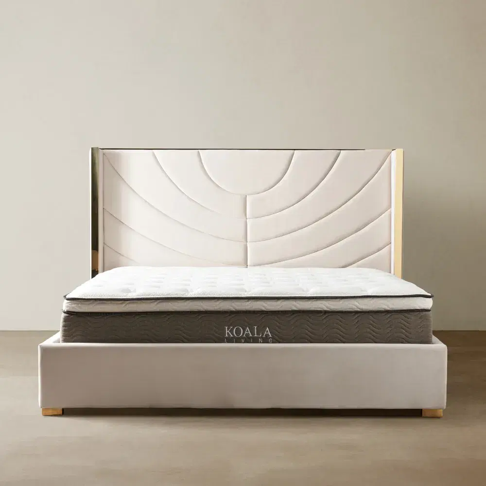 Gertrude Cream Velvet King Bed