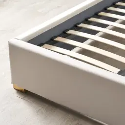 Gertrude Cream Velvet Queen Bed