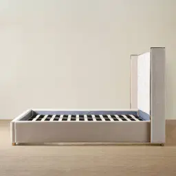 Gertrude Cream Velvet Queen Bed