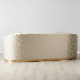 Hyacinth Cream Velvet 3-Seater Sofa