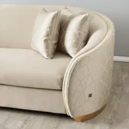 Hyacinth Cream Velvet 3-Seater Sofa