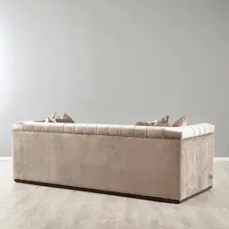 Pascal Beige Velvet 3-Seater Sofa 