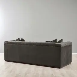 Pascal Mushroom Velvet 3-Seater Sofa 