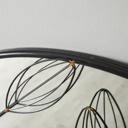 Zinia Black Round Mirror