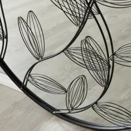 Zinia Black Round Mirror