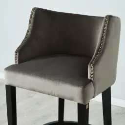 Simone Mushroom Velvet 76cm Bar Stool - Gold Accessories