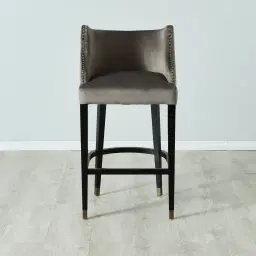 Simone Mushroom Velvet 76cm Bar Stool - Gold Accessories