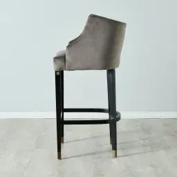 Simone Mushroom Velvet 76cm Bar Stool - Gold Accessories