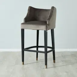 Simone Mushroom Velvet 76cm Bar Stool - Gold Accessories