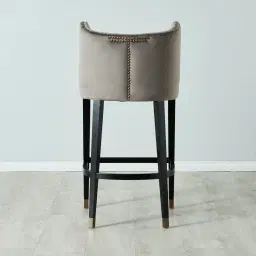 Simone Mushroom Velvet 76cm Bar Stool - Gold Accessories