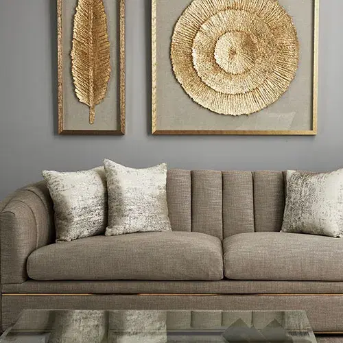 Leilani White and Gold Paper Shadow Box 