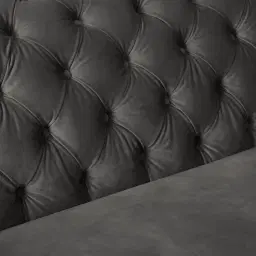 Kelly Charcoal Velvet 3 Seater Sofa - Black Nickel Legs