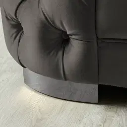 Kelly Charcoal Velvet 3 Seater Sofa - Black Nickel Legs