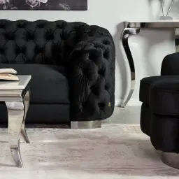 Kelly Peacock Blue Velvet 3 Seater Sofa - Gold Legs