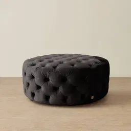Kelly Charcoal Velvet Ottoman