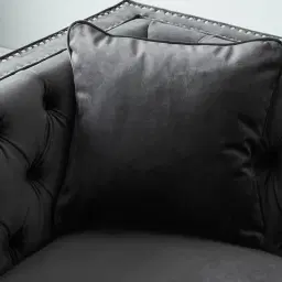 Vogue Charcoal Velvet 3-Seater Sofa 