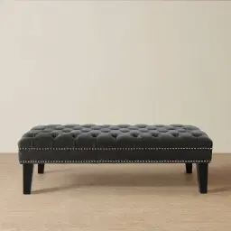 Vogue Charcoal Velvet Ottoman