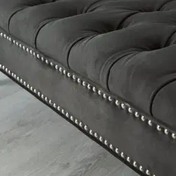 Vogue Charcoal Velvet Ottoman