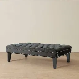 Vogue Charcoal Velvet Ottoman