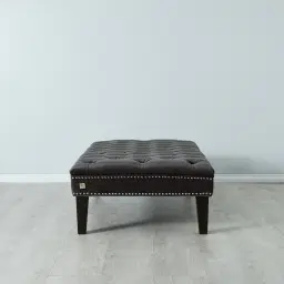Vogue Charcoal Velvet Ottoman