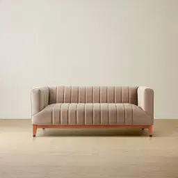 Astoria III Beige Velvet 2-Seater Sofa 