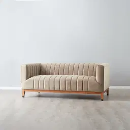 Astoria III Beige Velvet 2-Seater Sofa 