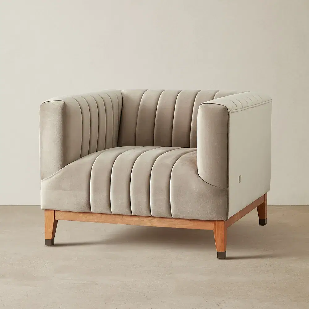 Astoria III Beige Velvet Occasional Chair