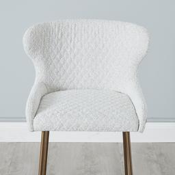 Quinn Cream Boucle Bar Stool - Brass Colour Legs