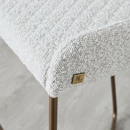Quinn Cream Boucle Bar Stool - Brass Colour Legs