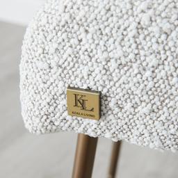 Quinn Cream Boucle Bar Stool - Brass Colour Legs