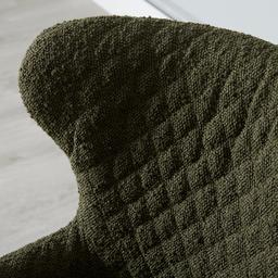 Quinn Olive Green Boucle Bar Stool - Brass Colour Legs